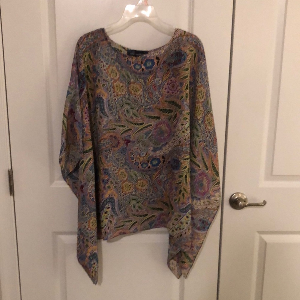 Susan Graver multicolor floral blouse XL